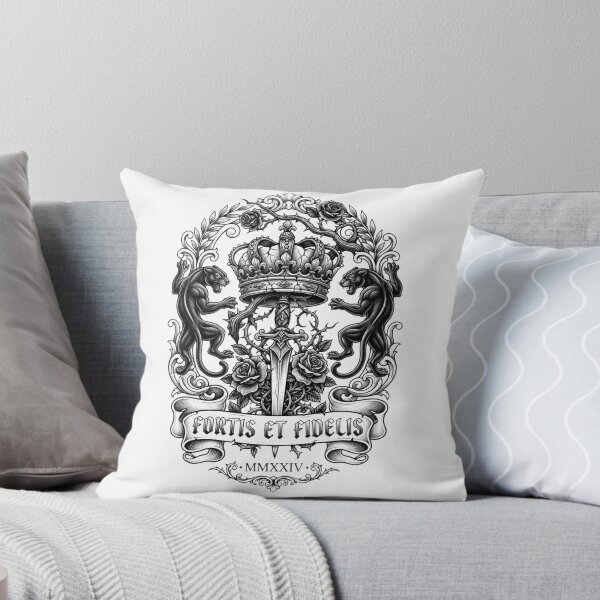 Item preview, Fortis Et Fidelis Medieval Sword Shield Coat of Arms designed and sold by RoyalDeluxGo.