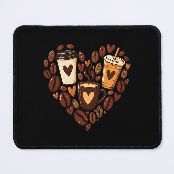 Item preview, Coffee Lover Heart – Cute Coffee Cups & Coffee Beans designed and sold by MAPDDesigns.