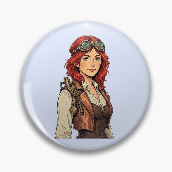 Item preview, Steampunk Girl – Redhead Inventor with Goggles designed and sold by SweetLilith.