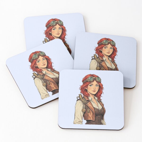 Item preview, Steampunk Girl – Redhead Inventor with Goggles designed and sold by SweetLilith.