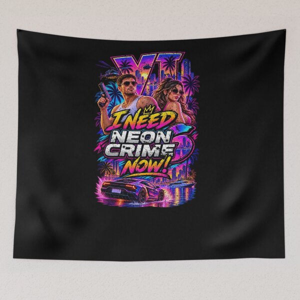 Item preview, Neon Crime Retro Gaming Poster - Synthwave Vice City Aesthetics Art Oversized designed and sold by platzmaurice.