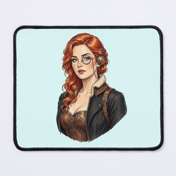Item preview, Steampunk Girl – Redhead Mechanic with Monocle designed and sold by SweetLilith.