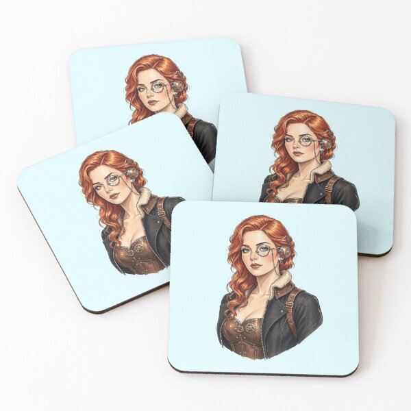 Item preview, Steampunk Girl – Redhead Mechanic with Monocle designed and sold by SweetLilith.