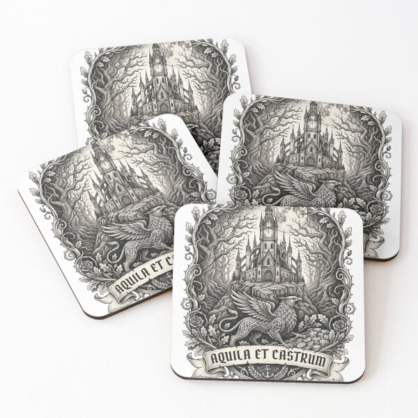 Item preview, Emblema del castillo gótico de fantasía oscura Aquila Et Castrum designed and sold by RoyalDeluxGo.
