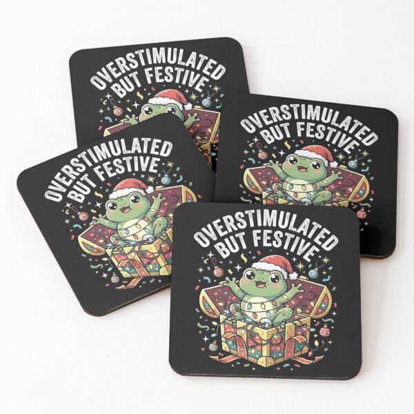 Item preview, Overstimulated but Festive Frog Christmas Humor Design designed and sold by MiALopezArt.