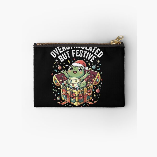 Item preview, Overstimulated but Festive Frog Christmas Humor Design designed and sold by MiALopezArt.