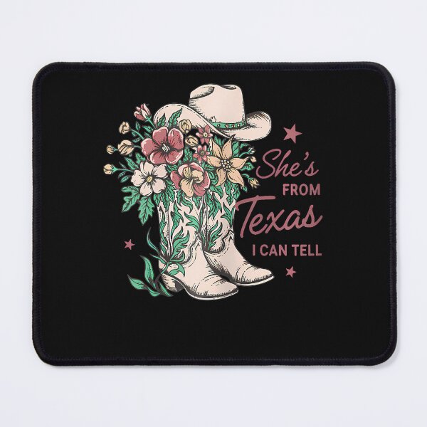 Item preview, She'S From Texas I Can Tell Floral Cowgirl Pink Boot Retro designed and sold by Chromatic-Cubes.