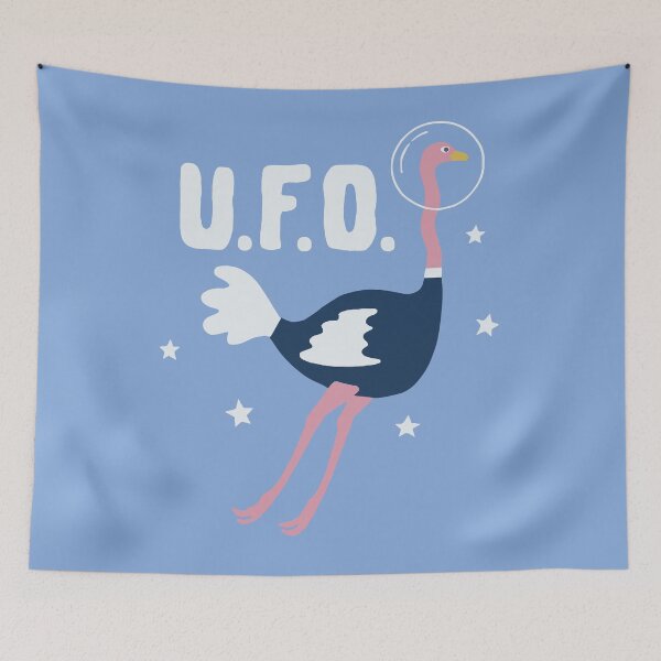 Item preview, U.F.O. Ostrich Funny Alien Space Bird designed and sold by artworkathome.