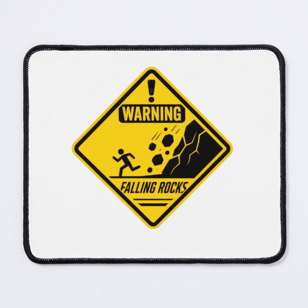 Item preview, Warning Falling Rocks Safety Sign Mountain Hiker Adventure designed and sold by SkeletonsDanger.