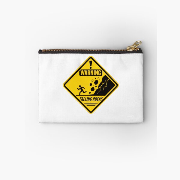 Item preview, Warning Falling Rocks Safety Sign Mountain Hiker Adventure designed and sold by SkeletonsDanger.