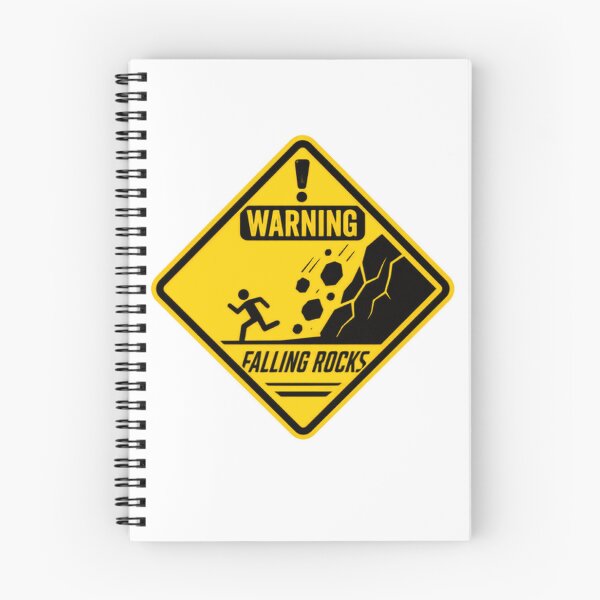 Item preview, Warning Falling Rocks Safety Sign Mountain Hiker Adventure designed and sold by SkeletonsDanger.