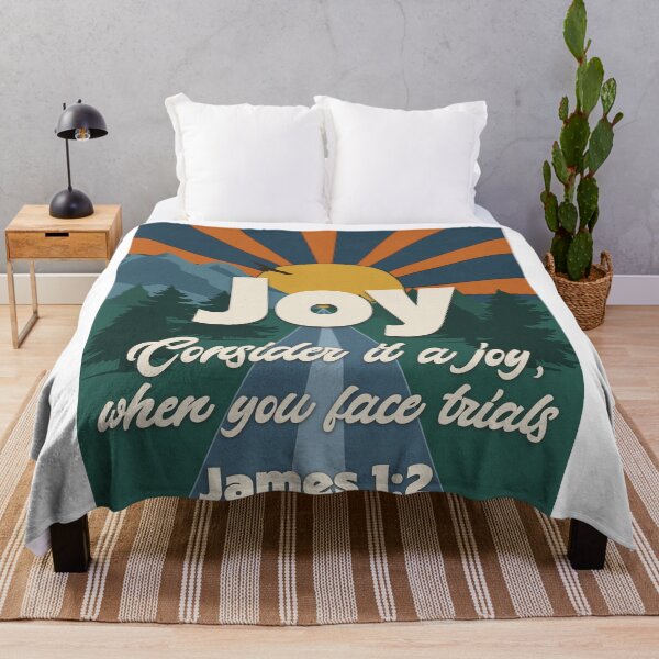 Item preview, Joy – Retro Inspirational Christian Art | James 1:2 Bible Verse designed and sold by Retro Callback.