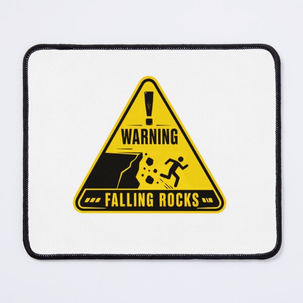 Item preview, Warning Falling Rocks Outdoor Safety Hiker Geologist designed and sold by SkeletonsDanger.