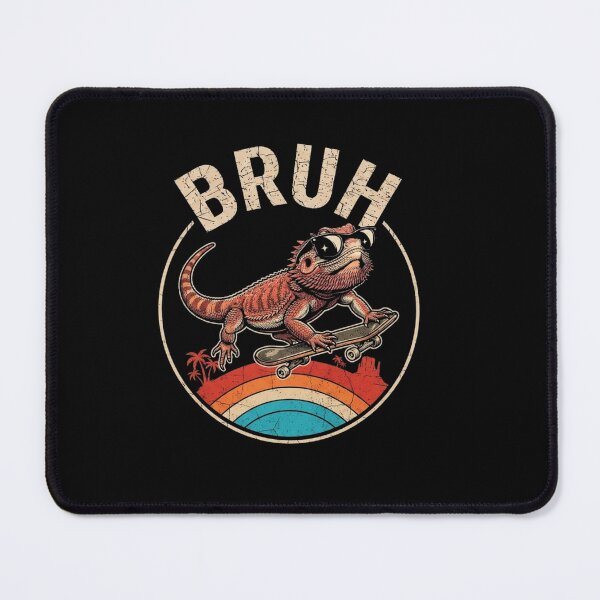 Item preview, Bruh Bearded Dragon Skateboard Retro Reptile Humor Design designed and sold by Ostericaimusa.