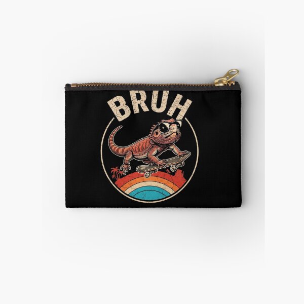 Item preview, Bruh Bearded Dragon Skateboard Retro Reptile Humor Design designed and sold by Ostericaimusa.