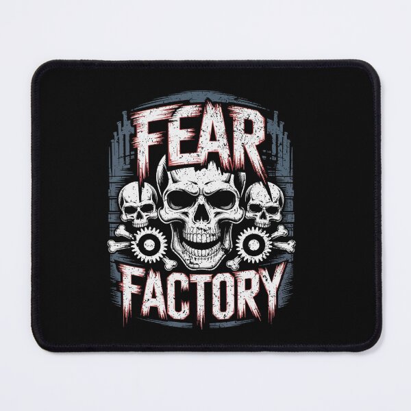 Item preview, Three skulls and text fear factory with industrial background Vintage Wash designed and sold by sherrillmoser.