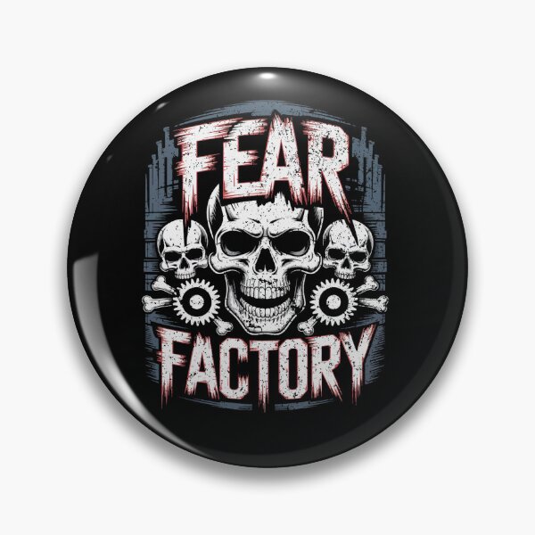 Item preview, Three skulls and text fear factory with industrial background Vintage Wash  designed and sold by sherrillmoser.