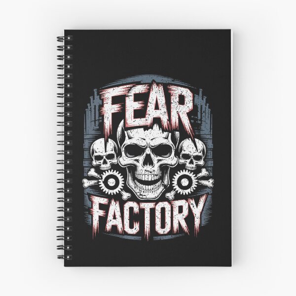 Item preview, Three skulls and text fear factory with industrial background Vintage Wash  designed and sold by sherrillmoser.