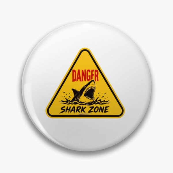 Item preview, Danger Shark Zone Ocean Warning Marine Life Predator designed and sold by SkeletonsDanger.