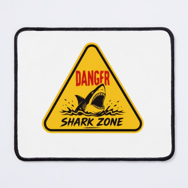 Item preview, Danger Shark Zone Ocean Warning Marine Life Predator designed and sold by SkeletonsDanger.
