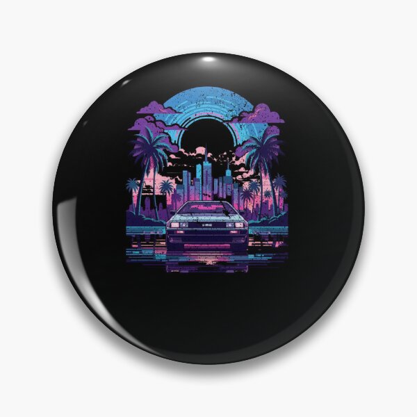 Item preview, Synthwave Car Retro 80s Neon Cityscape Design  designed and sold by platzmaurice.