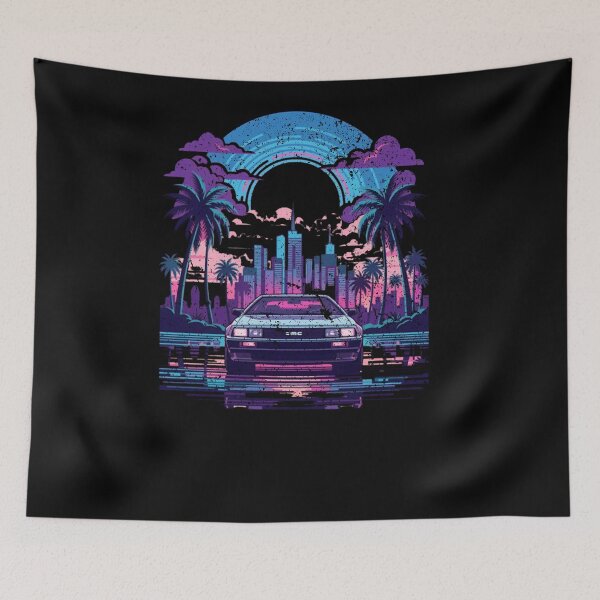 Item preview, Synthwave Car Retro 80s Neon Cityscape Design  designed and sold by platzmaurice.