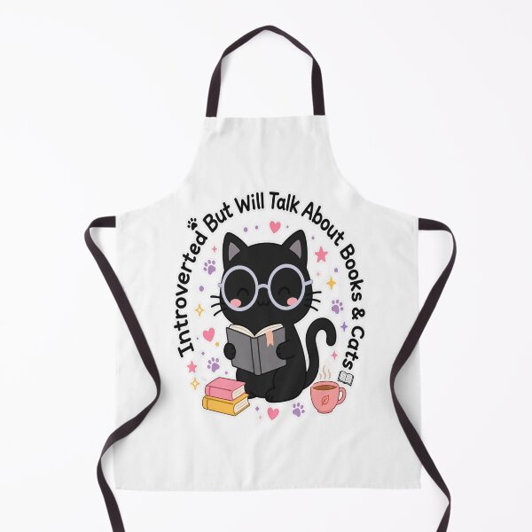 Item preview, Introverted But Will Talk About Books And Cats - Funny Bookish Black Cat Gift designed and sold by ✨ Daily Vibe Studio ✨.