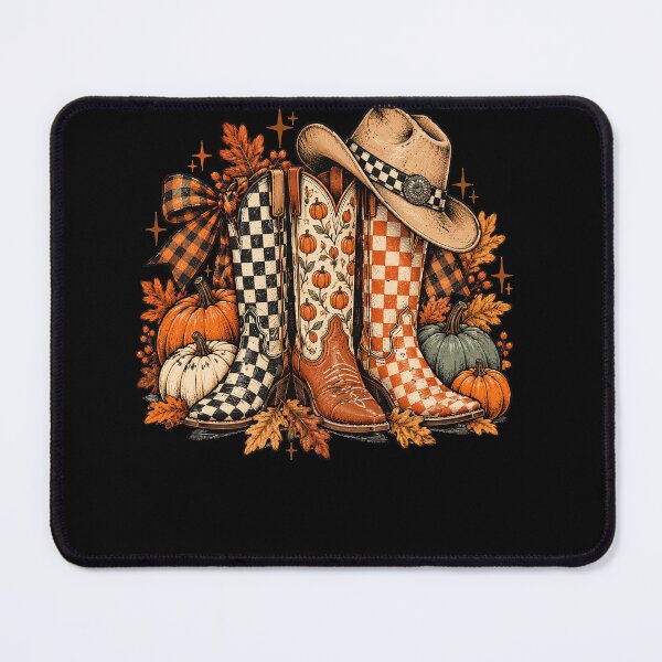 Item preview, Rustic Autumn Cowboy Boots Pumpkins Western Fall Harvest designed and sold by ArcaneArtistry.