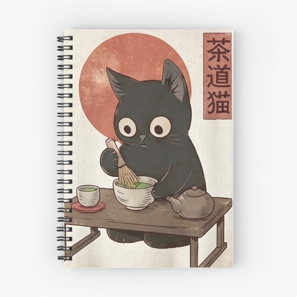 Item preview, Japanese Black Cat Whisking Green Matcha designed and sold by Fictio ⭐​⭐​⭐​⭐​⭐​.