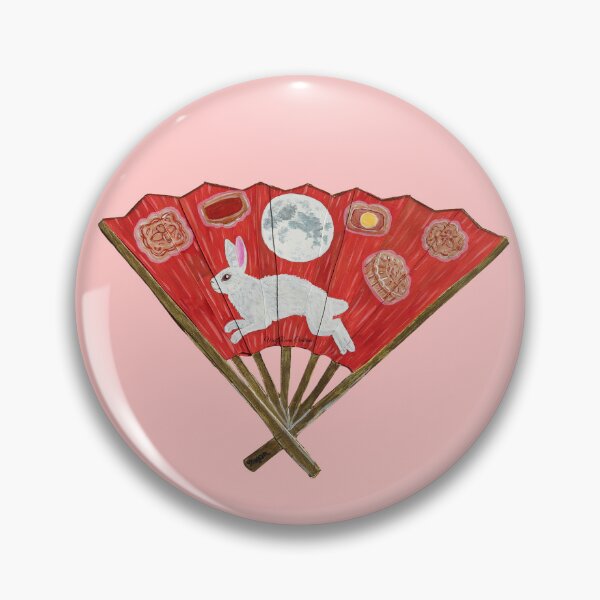 Item preview, Mooncake fan papercut painting designed and sold by WolfRaven Creations.