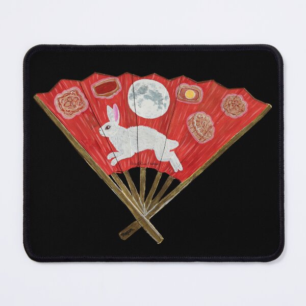 Item preview, Mooncake fan papercut painting designed and sold by WolfRaven Creations.