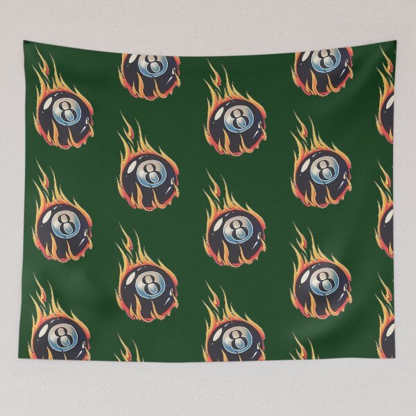 Item preview, Flaming 8-Ball 399 designed and sold by FunkyBirdPrints.