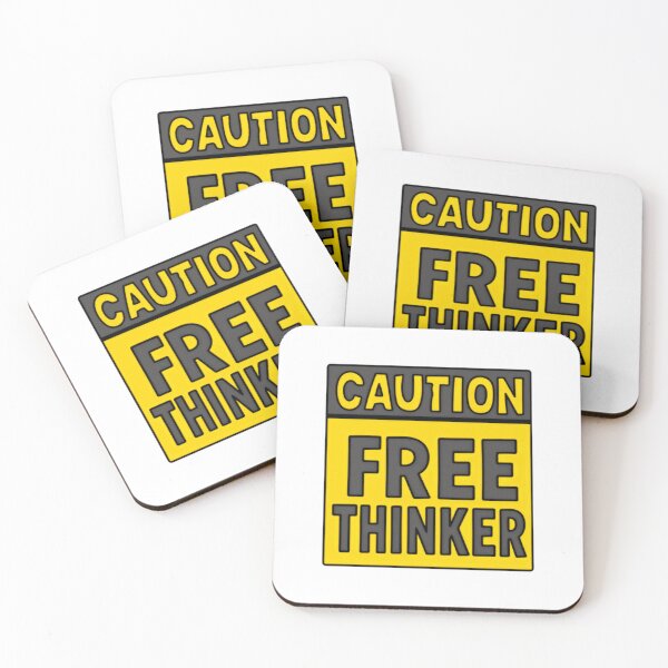 Item preview, Caution Free Thinker Independent Thought Critical Thinker designed and sold by SkeletonsDanger.