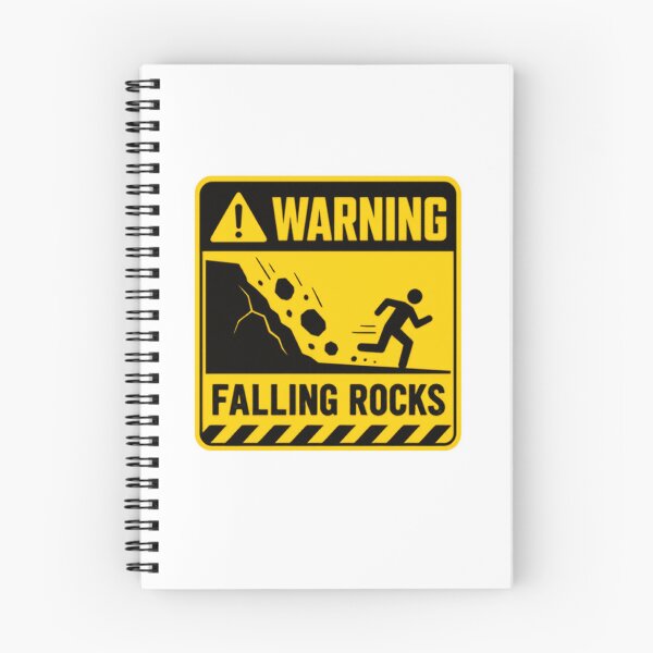 Item preview, Warning Falling Rocks Mountain Road Sign Hiker Climber Geologist Adventure Humor designed and sold by SkeletonsDanger.