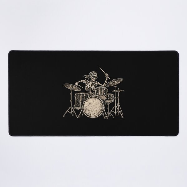 Item preview, Skeleton Drummer Wearing Sunglasses & Bandana – Vintage Rock Drum Set designed and sold by SOUFIANE1991.