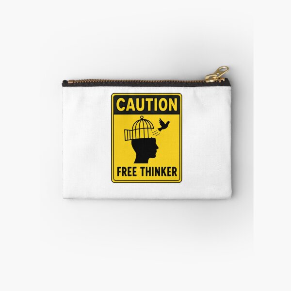 Item preview, Caution Free Thinker Independent Thinking Philosophy Mindset designed and sold by SkeletonsDanger.