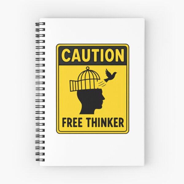 Item preview, Caution Free Thinker Independent Thinking Philosophy Mindset designed and sold by SkeletonsDanger.