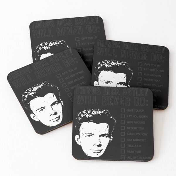 Item preview, Things Rick Astley Will Never Do Meme Portrait designed and sold by SilentCosmos.