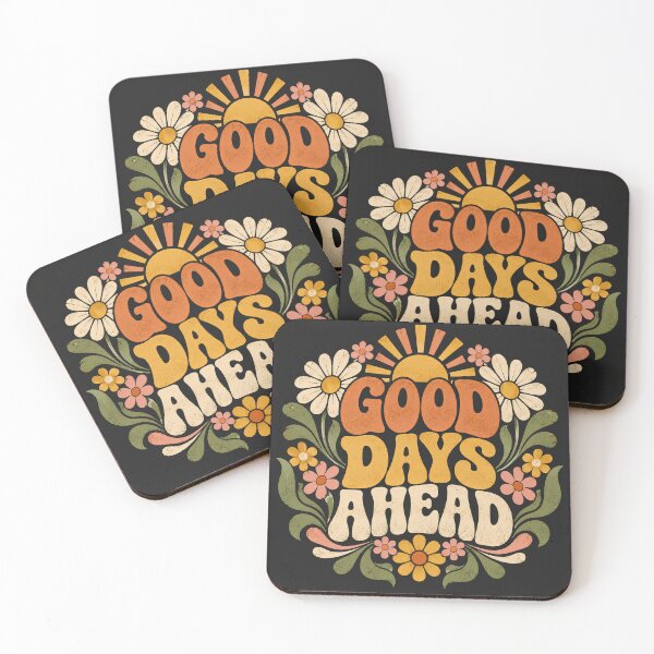 Item preview, Good Days Ahead Retro Floral Motivational Graphic designed and sold by WangAew.