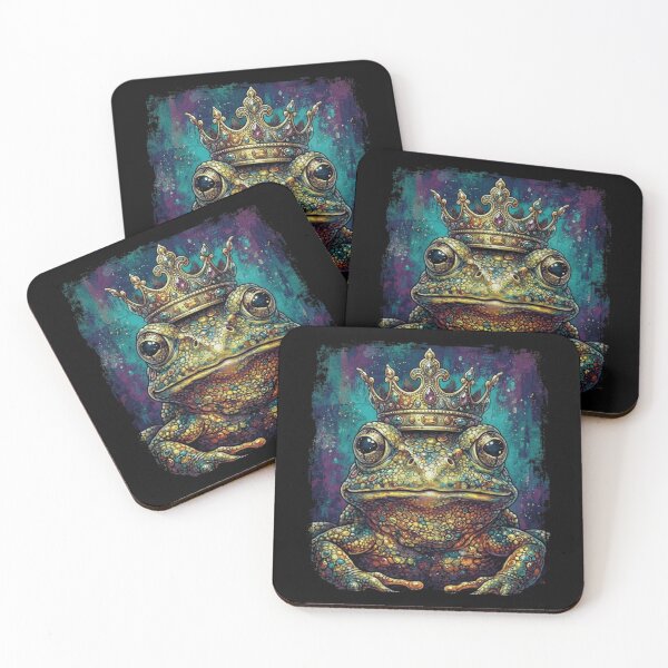 Item preview, Colorful Crowned Frog King Fantasy Mosaic Portrait designed and sold by MiALopezArt.