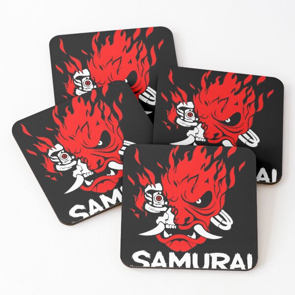 Item preview, Cyberpunk Samurai Flame Red White Art designed and sold by SilentCosmos.