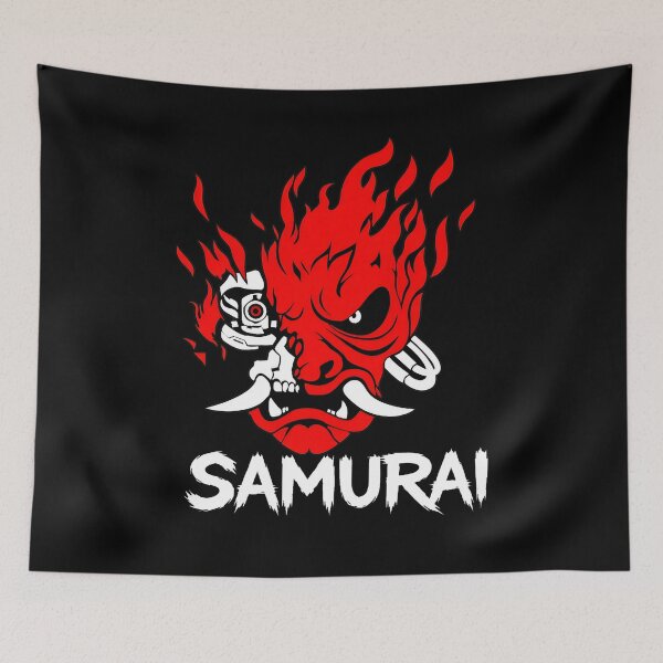 Item preview, Cyberpunk Samurai Flame Red White Art designed and sold by SilentCosmos.