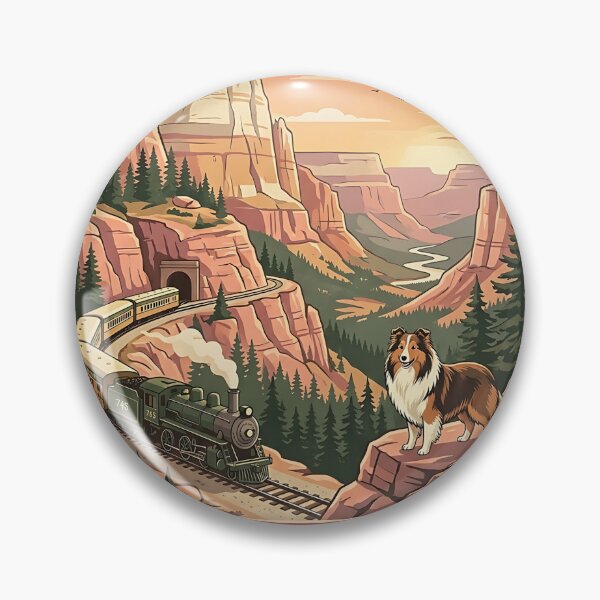 Item preview, Shetland Sheepdog Canyon Railway designed and sold by PictoVibe.