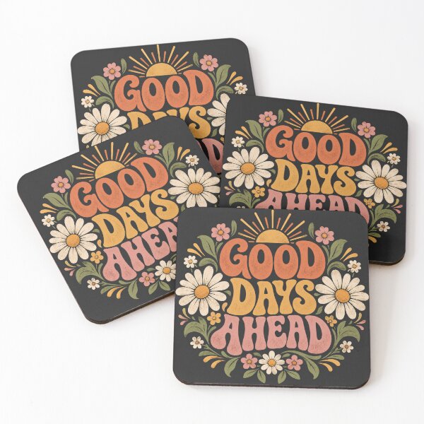 Item preview, Copy of Good Days Ahead Retro Floral Motivational Graphic designed and sold by WangAew.