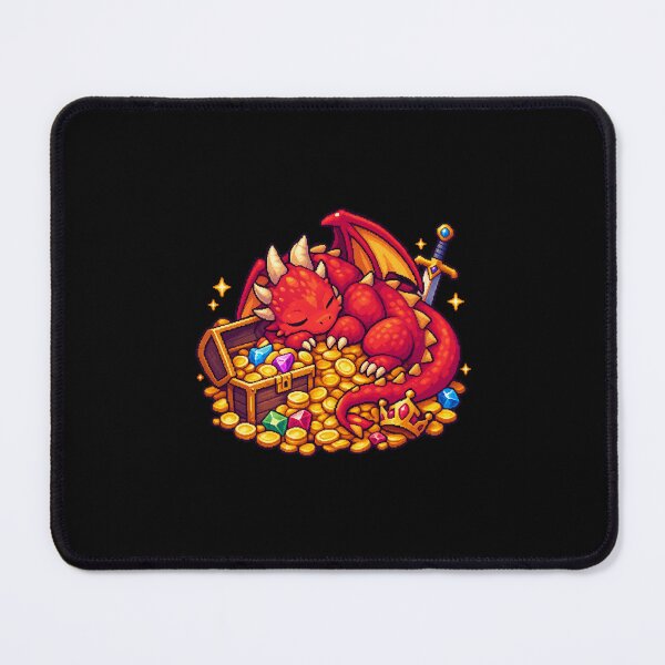 Item preview, Treasure Guardian Dragon – Pixel Art - Black Edition designed and sold by Handmade--Heaven.