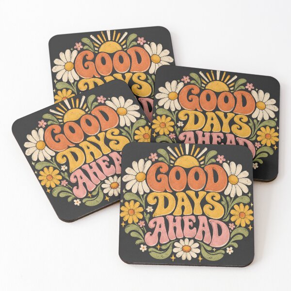 Item preview, Good Days Ahead Retro Floral Motivational Graphic designed and sold by WangAew.