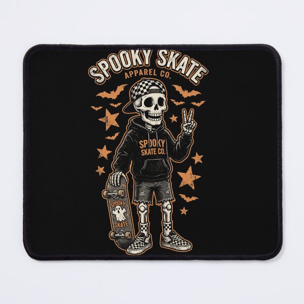 Item preview, Spooky Skate Co Halloween Skeleton Skater Vintage Skateboard Design designed and sold by ArcaneArtistry.