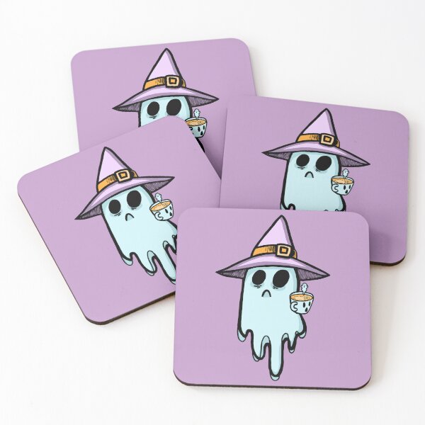 Item preview, Spooky Cute Tired Halloween Ghost With Magic Coffee and Witch Hat Fall Mom Life Coffee Lover Teacher Mother Autumn designed and sold by pillarofme.