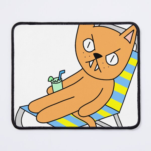 Item preview, mean cat beach chair - orange designed and sold by motherbrainart.