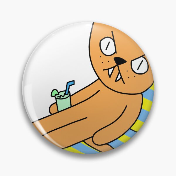 Item preview, mean cat beach chair - orange designed and sold by motherbrainart.